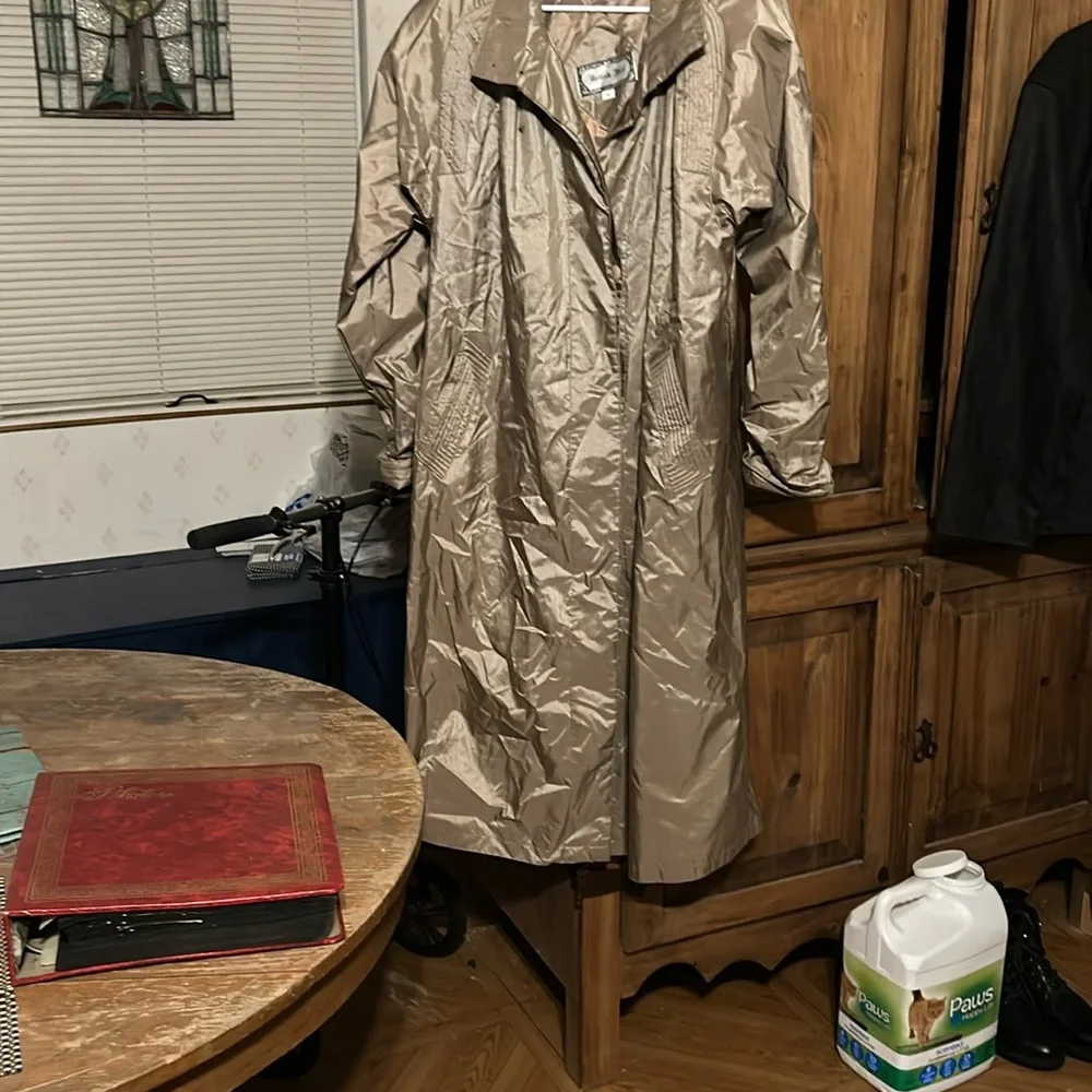 Women's Tan Rain Coat - Picture 1 of 8
